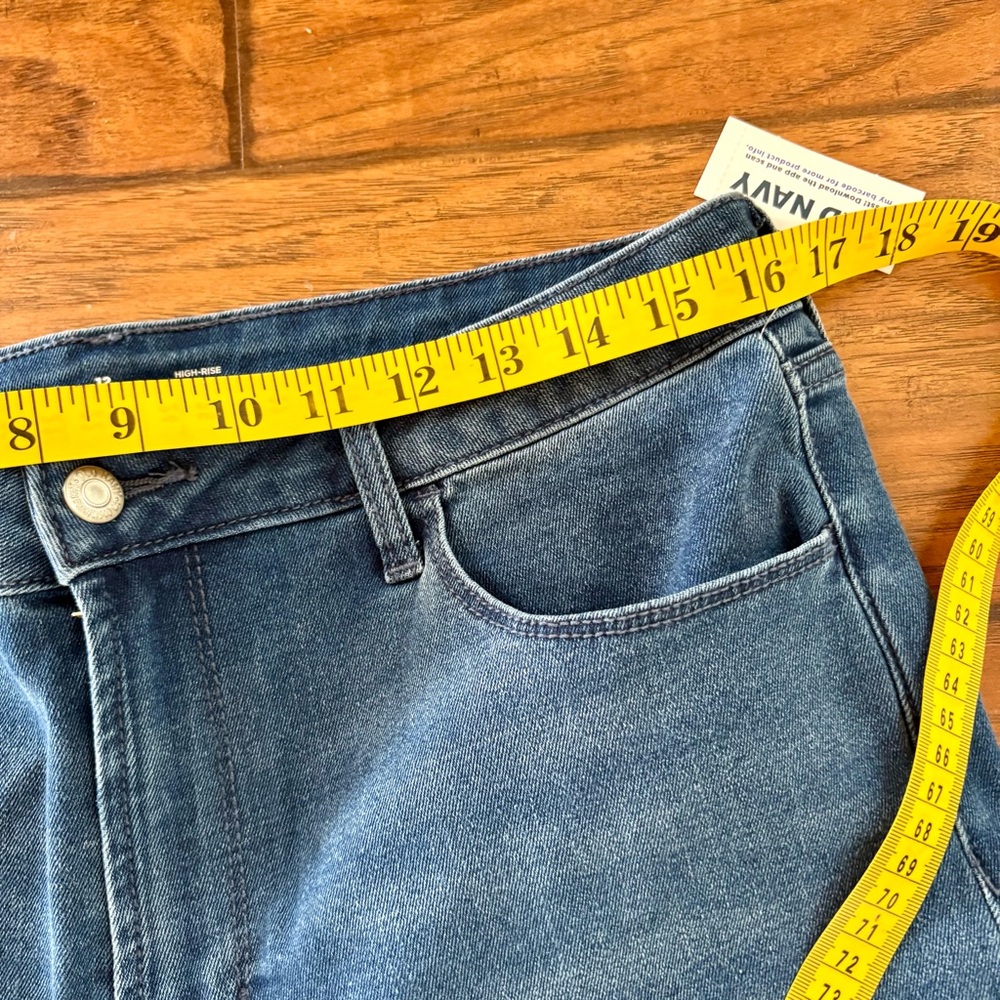 Old Navy Blue Flare Jeans - Classic Retro Fit High Waisted Tall NWT - Picture 5 of 9